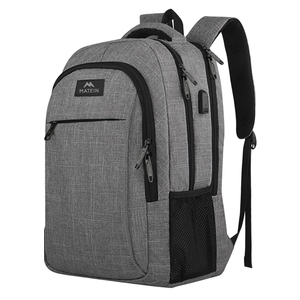 MATEIN Travel Laptop Backpack, Business Anti Theft Slim Sturdy Laptops Backpack with USB Charging Port, Water Resistant College School Computer Bag Gift for Men & Women Fits 15.6 Inch Notebook, Grey