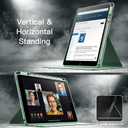 JETech Rotating Case for iPad 9/8/7 (10.2-Inch, 2021/2020/2019 Model, 9th/8th/7th Generation) with Pencil Holder, 360 Degree Rotation Stand Cover Clear Back, Auto Wake/Sleep (Matcha Green)