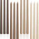 Viyffo Taper Candles 12 Inch 6 Pack Brown, 9 Hour Burn Unscented Dripless & Smokeless Long Candlesticks for Wedding, Dinner & Home Decor