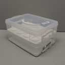 Snapware (2-Layer, 24 Cupcakes Plastic Detachable Cupcake Carrier Storage Container With Lid and Handle, Freezer Dishwasher Microwave Safe (14.25" L x 10.5" W)