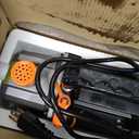 Orion Motor Tech AC Vacuum Pump and Gauge Set, 1/3 hp 4 cfm Vacuum Pump Manifold Gauge Kit with Leak Detector 3 Hoses & Accessories for R134a R12 R22 R502, A/C Vacuum Pump Kit for Auto HVAC Systems. Oil has leaked and the item is stained.