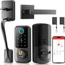 Hornbill Keyless Entry Smart Lock Set, Electronic Deadbolt Front Door Lockset, Keypad Entry Door Lock for Airbnb House Back Front Door, Matte Black