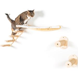 Wall Mounted Cat Shelves  4-Piece Hammock Set with Ladder & Steps for Small & Large Cats  45 lb Capacity Wall Mounted Cat Furniture