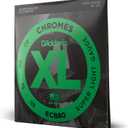 D'Addario XL Chromes Flat Wound Bass Guitar Strings - ECB80 - Long Scale - Super Light, 40-95