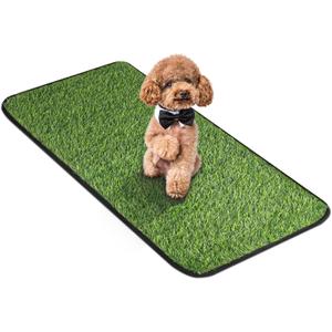Artificial Grass Mat, Dog Grass Pee Pads, Fake Grass Pad for Pets Potty Training, Soft Grass Pad Rug, Grass Doormat with Drainage Holes, Pet Turf for Indoor Outdoor Use, Washable(15.7"*39.4")