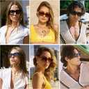 SOJOS Trendy Retro Rectangle Polarized Sunglasses Men 90s Vintage Square Womens Sunnies Shades SJ2388 (Black Frame Blue Grading Lens)