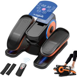 Under Desk Elliptical Machine, Ellipse Leg Exerciser as Seen on Tv for Seniors Adults with 12 Adjustable Speed, Quiet & Portable Seated Pedal Exerciser with Remote Control & Non-Slip Foot Straps (Black)