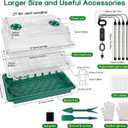 BlumWay Seed Starter Tray with Grow Light,2 Pack 80 Cells Seedling Tray Kit with Humidity Dome/Indoor Plant Starter Kit, Adjustable Brightness Plant Germination Trays-Green