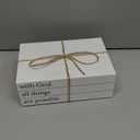 Decorative Books for Home Decor, White Faux Books for Decoration, Rustic Farmhouse Stacked Display Books (with God All Things are Possible)