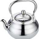 SANQIAHOME Stainless Steel Teapot With Removeable Infuser 71 oz (2000ml) Thickened Mirror Polished Stovetop Tea Maker for Herbal and Infusion, Silver 