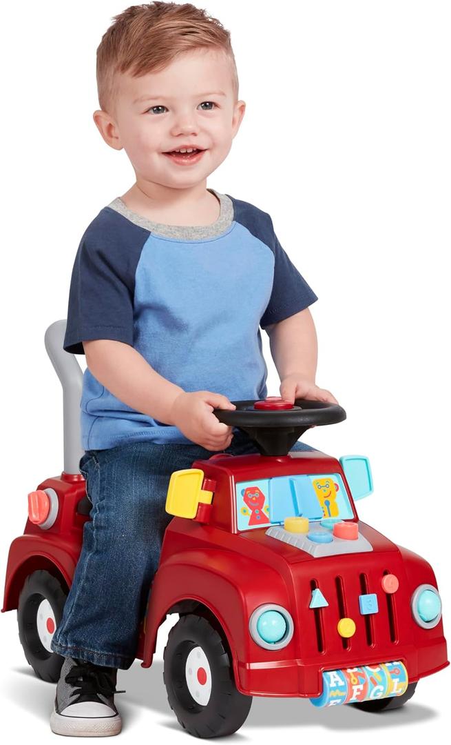 Radio Flyer Tinker Truck, for Toddlers 1-3, 3-in-1 Push Walker Ride On Car with 20 Sensory Activities, Anti-Tip Feature, Under-Seat Storage, Lights and Sounds, 42 lb Capacity, Toddler Ride On Toys