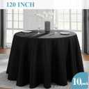 VidaFete 10 Pack 120inch Round Tablecloth Polyester Table Cloth, Stain Resistant and Wrinkle Polyester Dining Table Cover for Kitchen Dinning Party Wedding Round Tabletop Buffet Decoration(Black)