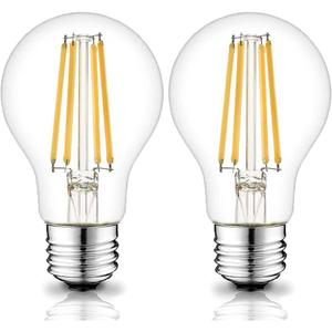 12 Volt Edison Bulb E26 12V LED Bulb Warm White 2700K 60W Equivalent, 12V 24V 36V Low Voltage Vintage Bulbs A19 12Volt LED Filament Bulbs for RV, 2 Pack
