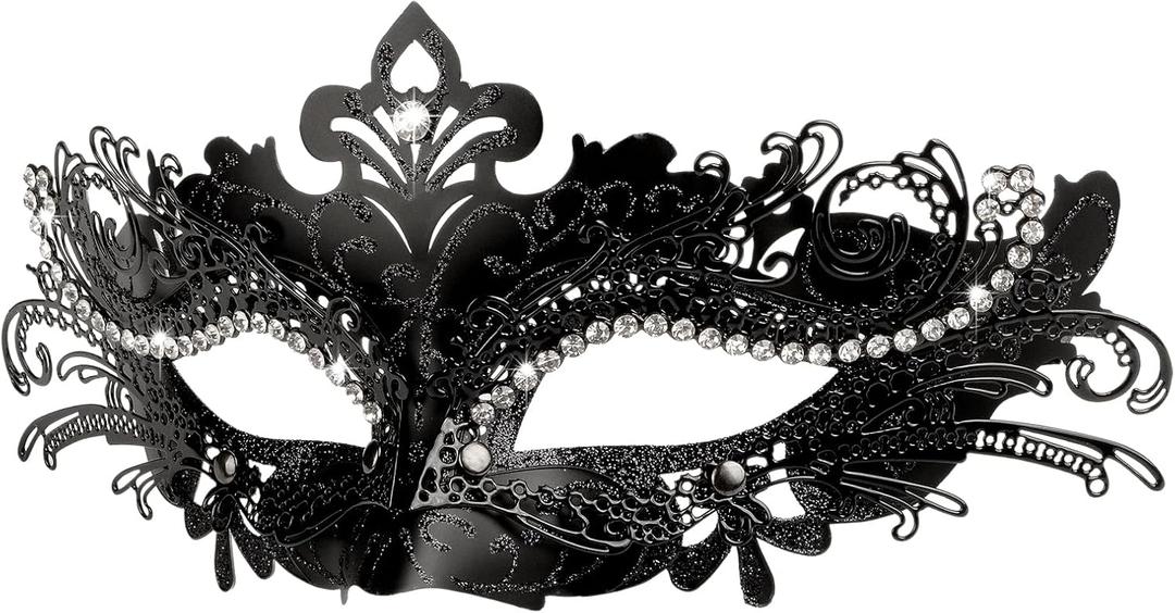 Hoshin Masquerade Mask, Mardi Gras Deecorations Venetian Masks for Womens (Black)