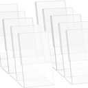 HESIN 10 Pack Acrylic Sign Holder 3.5x 5 Acrylic Store Price Tag L shape Portrait Version Rack with Slant Back for Notice, Info, Menu, Price Sheet, Photo, or Any Literature (10 Pack)
