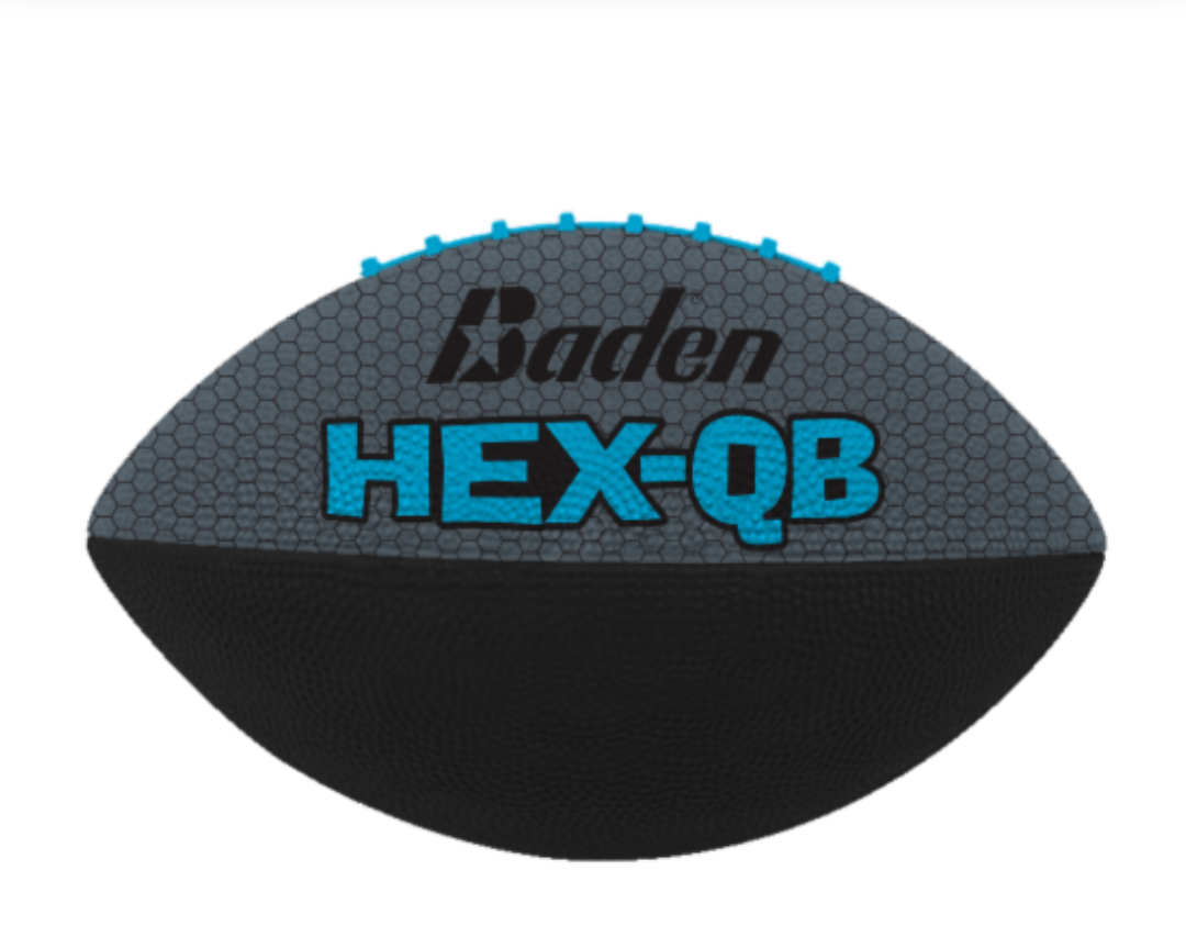 Baden HEX-QB Junior Size Football, Black / Gray / Blue - Rare