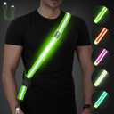 LED Reflective Belt Sash - 5 Lights Colors & 3 Light Modes High Visibility Night Safety Belt, Rechargeable Light Up Running Gear Adjustable Vest Straps for Runners Walkers Men Women (Green)