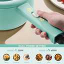 Dezin Hot Pot Electric, 2L Non-Stick Saut Pan, Rapid Noodles Cooker, Mini Portable Pot for Steak, Egg, Fried Rice, Ramen, Oatmeal, Soup with Power Adjustment & Spatula, College Dorm Room Essential, Mint Green