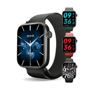 Smart Watch for Men/Women, 1.85" AMOLED Touchscreen, Make/Answer Calls, Fitness Tracker with Heart Rate, Blood Oxygen, Sport Modes, Waterproof Watches Compatible with Android & iPhone(4 Watch Bands)