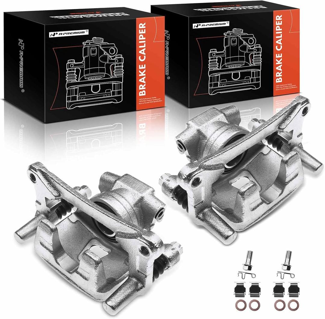 A-Premium Disc Brake Caliper Assembly with Bracket Compatible with Select Mitsubishi Models - Lancer 2009-2015 2.0L, Outlander 2007-2013 - Rear Driver and Passenger Side, 2-PC Set A-Premium Disc Brake Caliper Assembly with Bracket Compatible with Select Mitsubishi Models - Lancer 2009-2015 2.0L, Outlander 2007-2013 - Rear Driver and Passenger Side, 2-PC Set