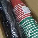 Kochorie 60 Pack 12 Oz Christmas Paper Coffee Cups with Black Lids Disposable Insulated Corrugated Ripple Wall Cup for Hot or Cold Drinks Office Home Travel Party Supplies