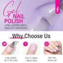 2 x Gel Nail Polish for Manicure: Purple and Gray Jelly Colors UV Nail Polish - 8ml Duo Gel Polish Neutral for Women Beginners Nail Enthusiasts - Summer Spring Home Nail Art Design Salon Gift Winter