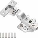 4 Pack Inset Soft Close Cabinet Hinges 105 Frameless 3 Way Adjustable Kitchen Cabinet Door Hinges with Screws (Light Nickel)