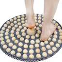 Wood Foot Acupressure Mat - Ergonomic Foot Massager Mat for Feet Relax, Wood Massage Tool -Foldable Pressure Point Pad