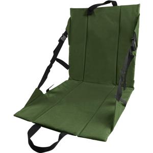 Folding Stadium Seat Cushion with Backrest, Portable Bleacher Pad for Camping, Fishing,15.8'' x 16.5'',Lightweight Chair with Backrest for Outdoor Sports and Concerts (Olive)
