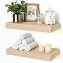 Floating Shelves for Wall, Bathroom Shelves Over Toilet, Wall Shelves & Book Shelf for Room, Hanging Shelf, Modern Wooden Wall-Mounted Small Floating Shelves, 12x7x1.5 in (Oak, Set of 2)