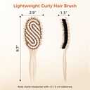 2 x Curly Hair Brush, Curl Defining Brush with Soft Boar Bristles for Combing, Shaping, and Styling Curly Hair Suitable for All Women and Men with Wet & Dry Hair (Wheat)