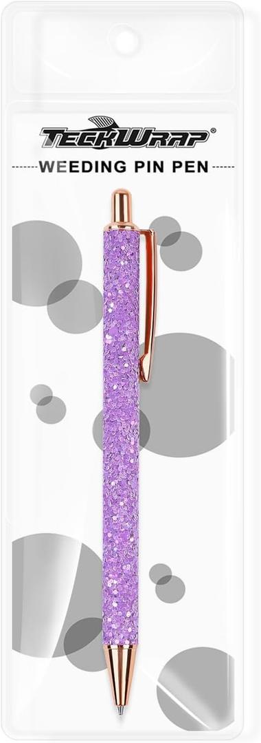 TECKWRAP Pin Pen Tool for Vinyl DIY Craft Project, Air Release Vinyl Pen for Easy Installation and Weeding (Glitter Purple)