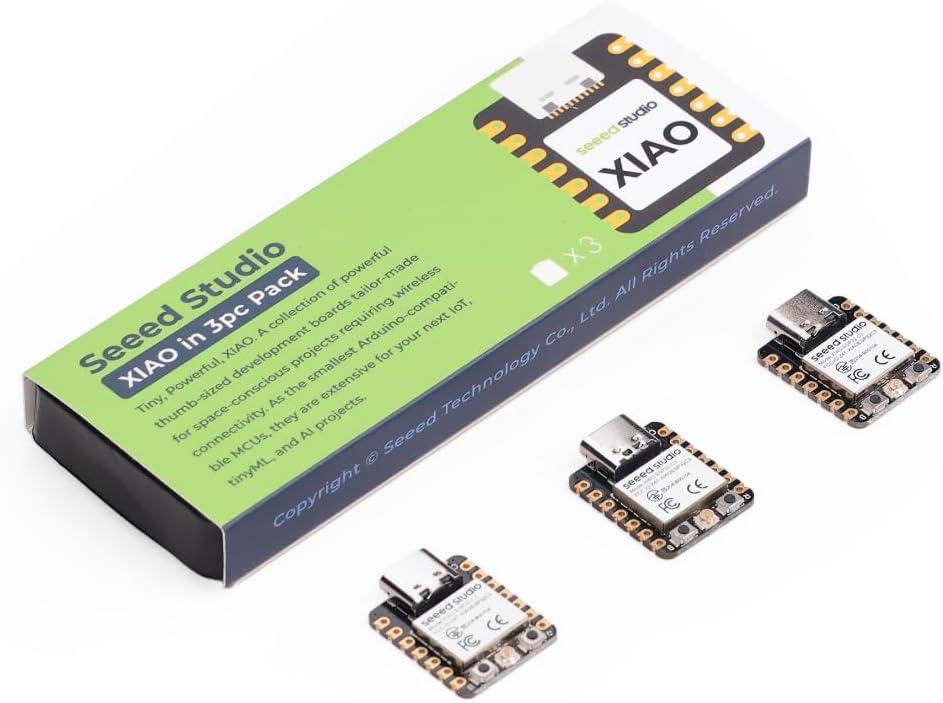 XIAO ESP32C3 3PCS Pack - RISC-V Tiny MCU Board with Wi-Fi and Bluetooth5.0, Battery Charge Supported, Power Efficiency and Rich Interface