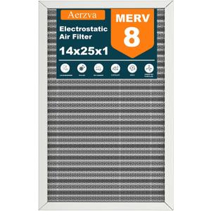 14x25x1 Reusable Air Filter, Washable, MERV 8, Permanent Electrostatic Air Filter, Lasts a Lifetime, Breathe Safely at Home or in the Office