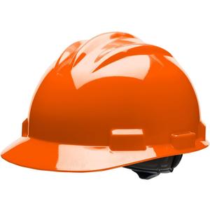 Bullard 3-Rib S61 Cap Style Safety Hard Hat with 4-Point Ratchet Suspension and Cotton Brow Pad (Orange)