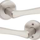 Kwikset Katella Interior Passage Door Handle, Lever For Closet and Hallway Doors, Reversible Non-Locking Handle Lever, Satin Nickel, with Microban Protection