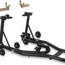 Universal Motorcycle Stand Paddock Rear Lift Combo Bike Wheel Fork Stands Motorcycles Swingarm Spool Adjustable Dismantable 360 Compatible Most for Yamaha Honda Kawasaki Suzuki Black