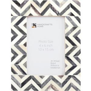 Handicrafts Home 4x6 Picture Frames Photo Frame Chevron Herringbone Vintage Wooden (Grey)
