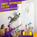 Interactive Cat Toys for Indoor Cats: Automatic Flying Bird Feather Wand Chase Exercise Enrichment Stimulation, USB Rechargeable Durable Safe Hanging Toy for Bored Kittens Adult Multi Cat Households
