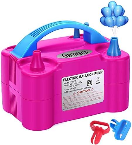 Growsun Electric Balloon Pump Air Inflator Portable Automatic Dual Nozzle Balloon Blower 110V 600W for Birthday Baby Shower Balloons Party Decorations Growsun Electric Balloon Pump Air Inflator Portable Automatic Dual Nozzle Balloon Blower 110V 600W for Birthday Baby Shower Balloons Party Decorations