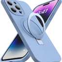 Designed for iPhone 15 Pro Max Case with Magnetic Invisible Stand Compatible with Mag-Safe Military Drop Tested Shockproof Silicone Phone Cases for Women Men 6.7'', Blue