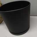 10 Inch Large Deep Plant Pots for Indoor Outdoor Plants, Tall Cylinder Flower Pots with Drainage Holes and Saucer, Big Plastic Planter Pots for Garden Porch House Plants, Black