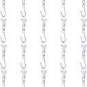 Stainless Steel Curtain Hooks with Dual Wheel - Curtain Track Hooks for Ceiling and Room Divider, 20 Pack