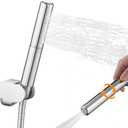 BESy Chrome Brass 2 In 1 Function Handheld Shower Head Set High Pressure 7 Inch Shower Head High Flow Hand Shower Wand with 59 Inch Hose, Bracket, Chrome Finish