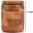 Kimona Food Jars & Canisters Acacia Wood round wooden storage jar with Lid for Keeping Cookies Pantry, Tea, Sugar, Coffee. (4.5" x 4.5" x 6")
