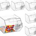 Hammont Candy Box Shaped Acrylic Candy Boxes - 6 Pack - 3.44"x2.69"x2.2" - Perfect for Weddings, Birthdays, Party Favors and Gifts | Designer Cute Clear Lucite Plastic Treat Containers