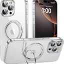 for iPhone 16 Pro Case with Stand,Military Drop Protection,Compatible with MagSafe,Build in Kickstand,iPhone 16 Pro Phone Case 6.3" Clear