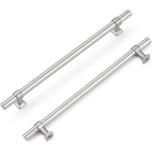 knobelite 5Pack 8-4/5 inch Hole Centers Brushed Nickel Cabinet Handles Stainless Steel Kitchen Cabinet Pulls Hardware Pull Handle for Cabinets Dressers Closets (Center to Center: 8.8inch)