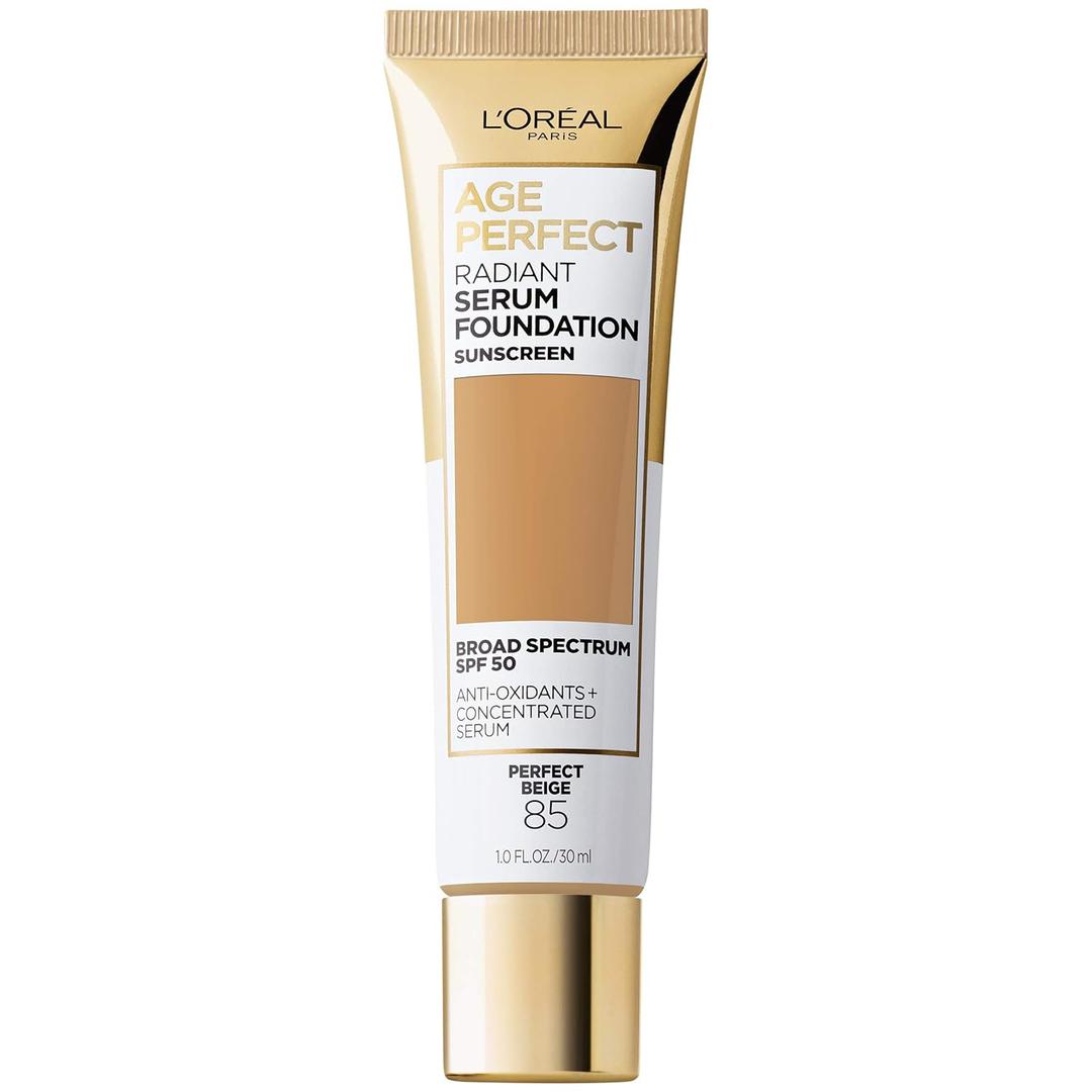 L'Oreal Paris Age Perfect Radiant Serum Foundation with SPF 50, Natural Buff, 1 Ounce