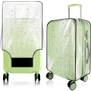 Thicken Clear Luggage Cover Protector, 28" PVC Luggage Covers for Suitcase Waterproof Dustproof Anti-scratch Travel Suitcase Covers Case for Wheeled Luggage (Clear-Black Frame)